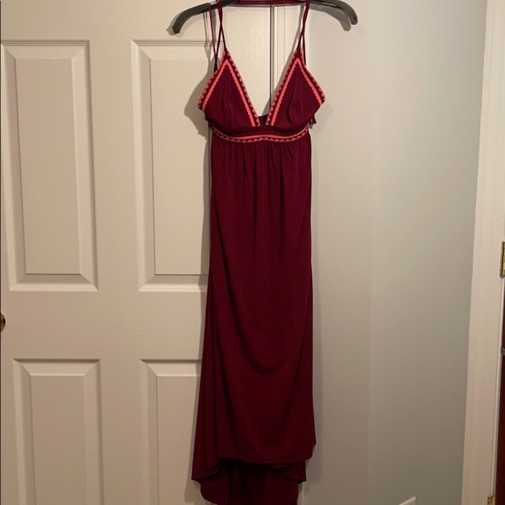 Express Maroon Halter Dress